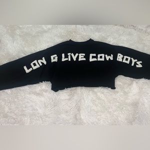 free people ~ “long live cowboys” ~ cropped black sweatshirt